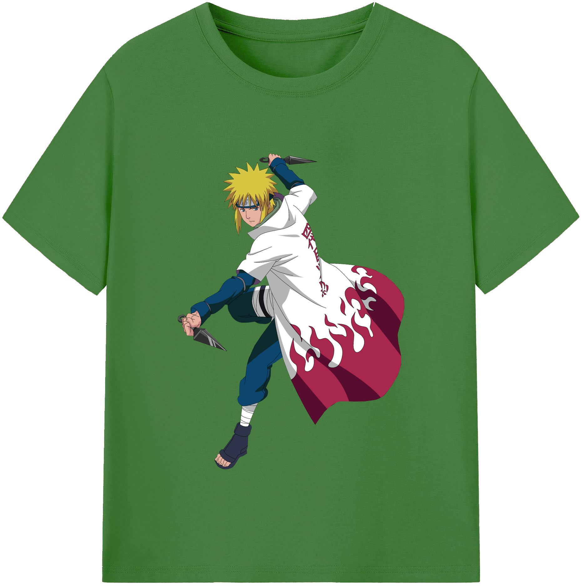 （画像用） NARUTO -ナルト- 波風 ミナト Namikaze Minato レディースカジュアルプリントTシャツ（綿100％）